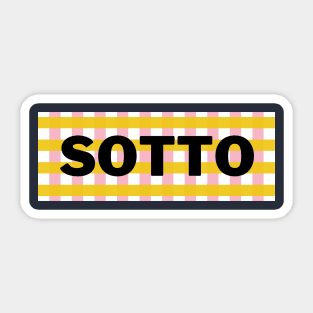 Yellow Checkered Sotto Surname Sticker